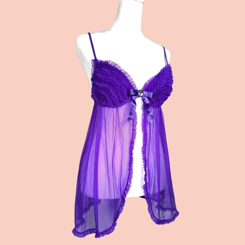 Vintage Y2K, La Senza, Babydoll Negligee, Purple, Size Small